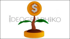 Moneda planta icono 3D