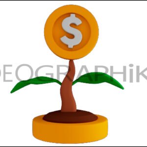 Moneda planta icono 3D