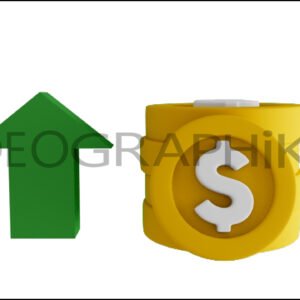 Monedas ganancia icono 3D
