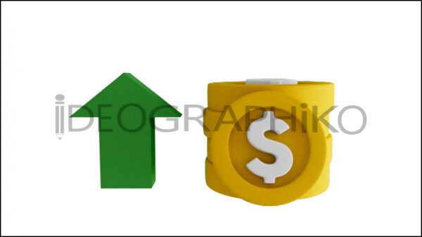 Monedas ganancia icono 3D