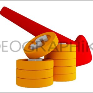 Monedas perdida icono animación 3D