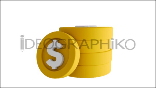 Monedas icono 3D
