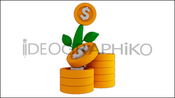 Monedas planta icono
