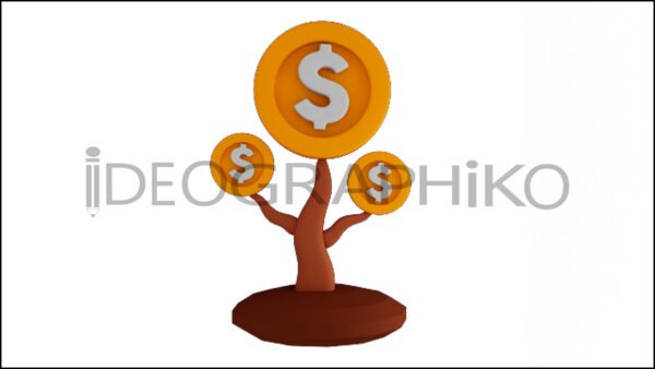 Moneda planta icono 3D