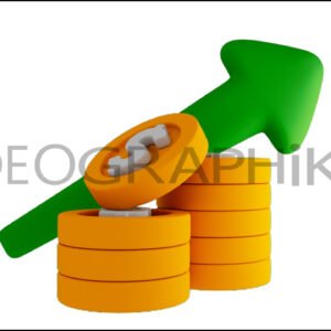Monedas ganancia icono animación 3D