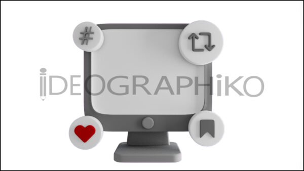 Computadora animada iconos 3D
