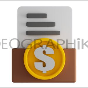 Documento dinero icono animación 3D