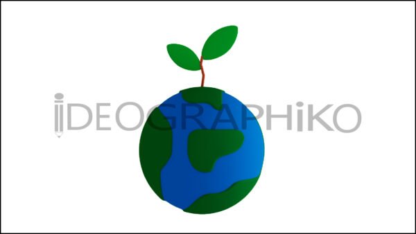 Tierra planta icono animación 3D