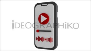 Smartphone música animado 3D