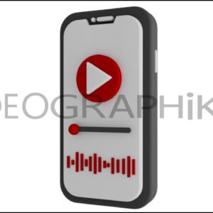 Smartphone música animado 3D