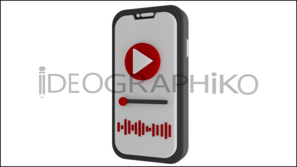 Smartphone música animado 3D