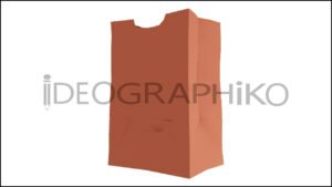 Bolsa de papel icono en 3D