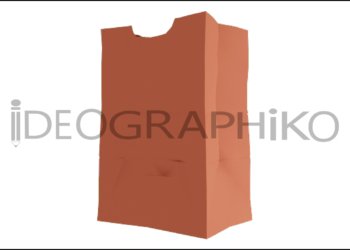 Bolsa de papel icono en 3D